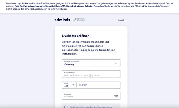 Konto eröffnen und verifizieren