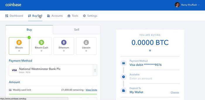 Coinbase Bitcoin kaufen
