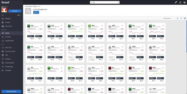 Handeln mit ETFs bei eToro