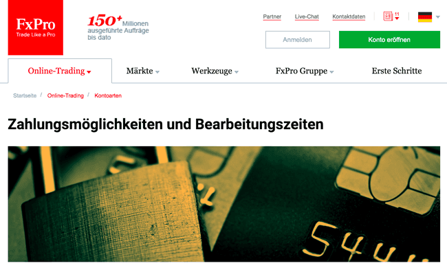 Mindesteinlage bei FxPro