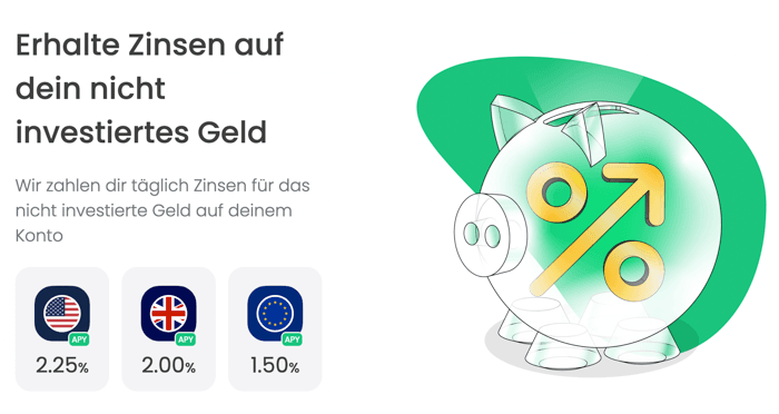 Zinsen auf Ihr nicht investiertes Geld bei Trading 212
