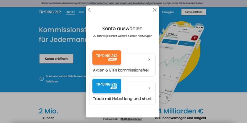 Registrierung bei Trading 212