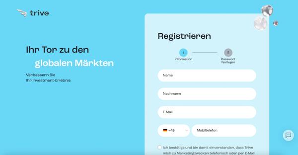 Kontoeröffnung bei Trive