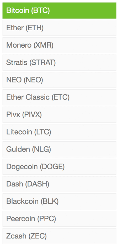 Handelbare Coins bei anycoin direct