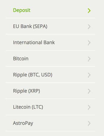 Bitstamp Einzahlungen und Auszahlungen