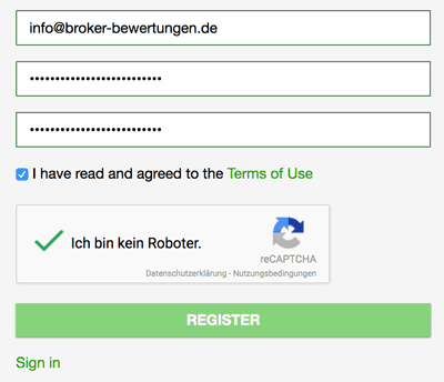 Anmeldung bei Mercatox