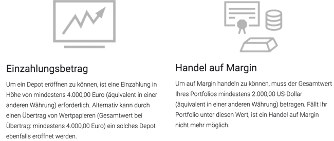 Mindesteinlage bei LYNX Broker 4.000 Euro
