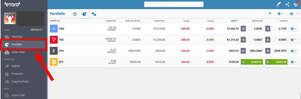 Die eToro Wallet als Zugang zum Staking