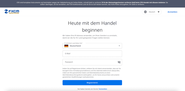 Anleitung zur Eröffnung eines FXCM-Kontos