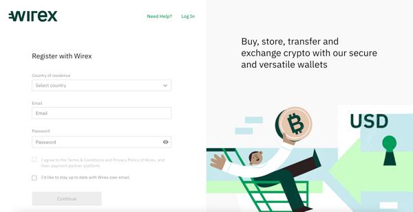 Eröffnung des Wirex Kontos
