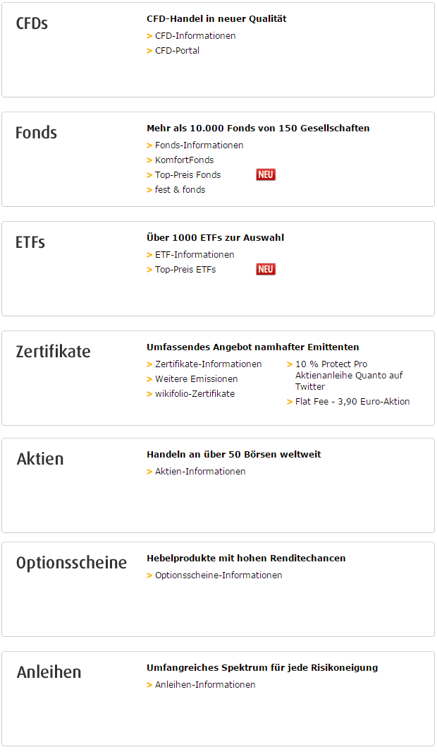 Handelsangebot von comdirect