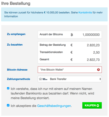 Bitcoin und andere Kryptowährungen bei BTCDirect kaufen