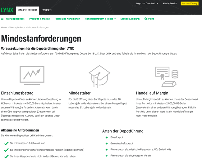 Einzahlungen und Auszahlungen bei LYNX Broker