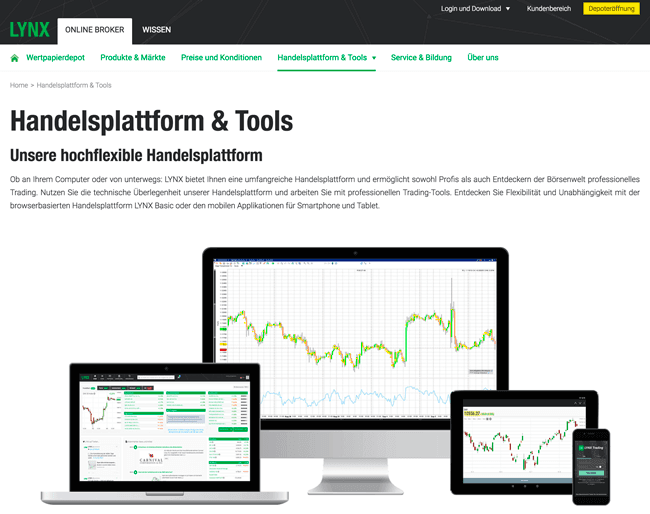 Trading Plattformen bei LYNX