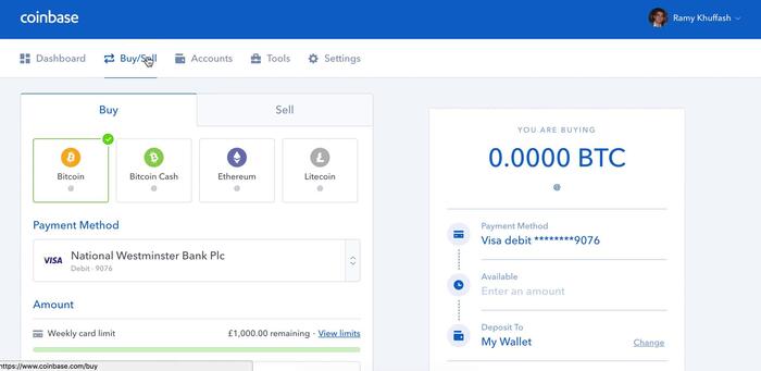 Coinbase Bitcoin kaufen