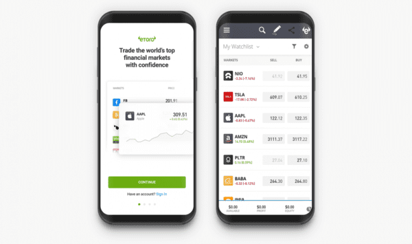Mobile Trading Apps bei eToro