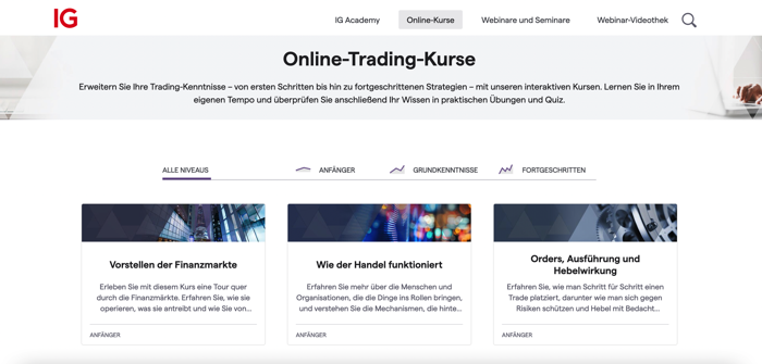 Online-Trading-Kurse IG
