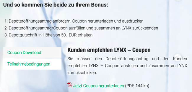 LYNX Freundschaftswerbung Bonus