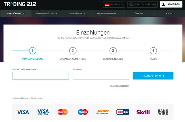 Mindesteinlage bei Trading212